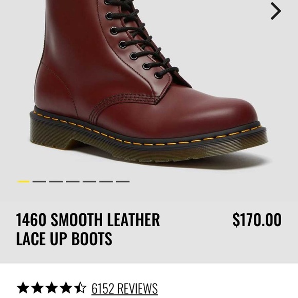 Dr. Martens 1460 SMOOTH LEATHER LACE UP BOOTS in Cherry 🍒 Red - Picture 2 of 13